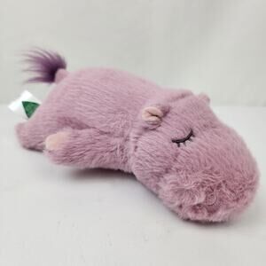 Portland Plush Harper Purple Hippopotamus Plush 12" Hippo Sleeping Stitched Eyes